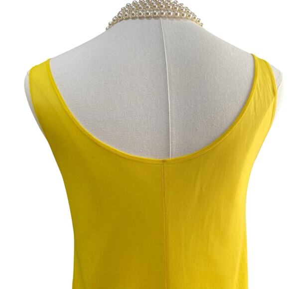 Vintage 60s Germany Stretta Neon Yellow Sheer Lace Mini Full Slip Dress Size S - Picture 7 of 9